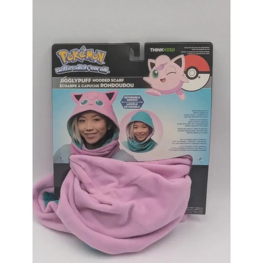 Pokemon Jigglypuff Hooded Reversible Soft Scarf Nintendo Cosplay ThinkGeek New